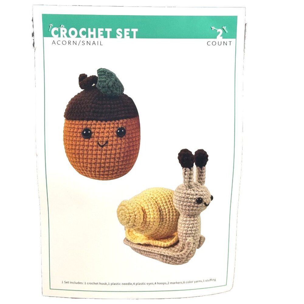 Bullseye's Playground™ Amigurumi2ct Crochet Set Kit: Acorn/Snail